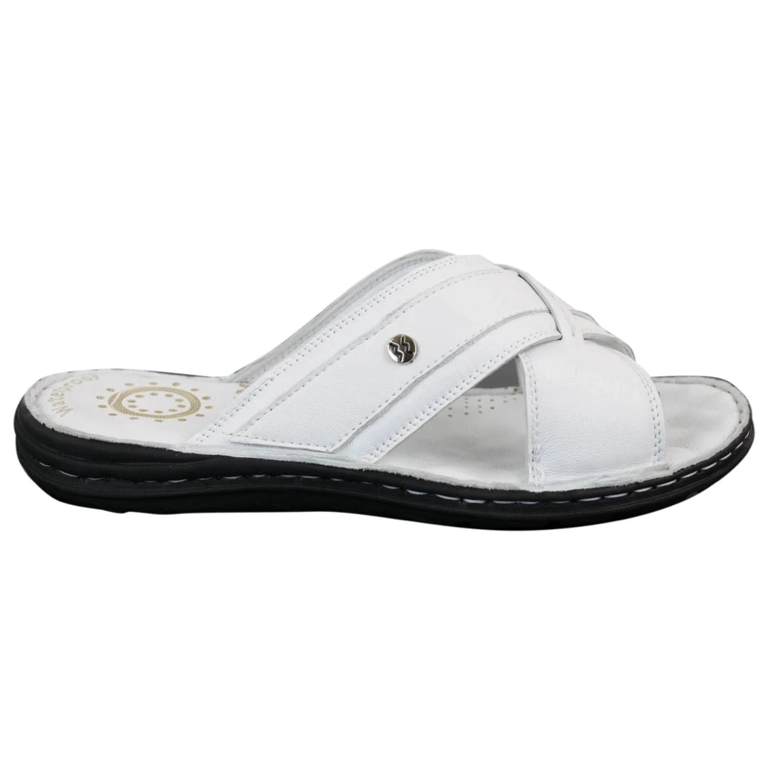 Wyndham W02: Chanclas de cuero genuino para hombre, confort premium, impermeables y con estilo.