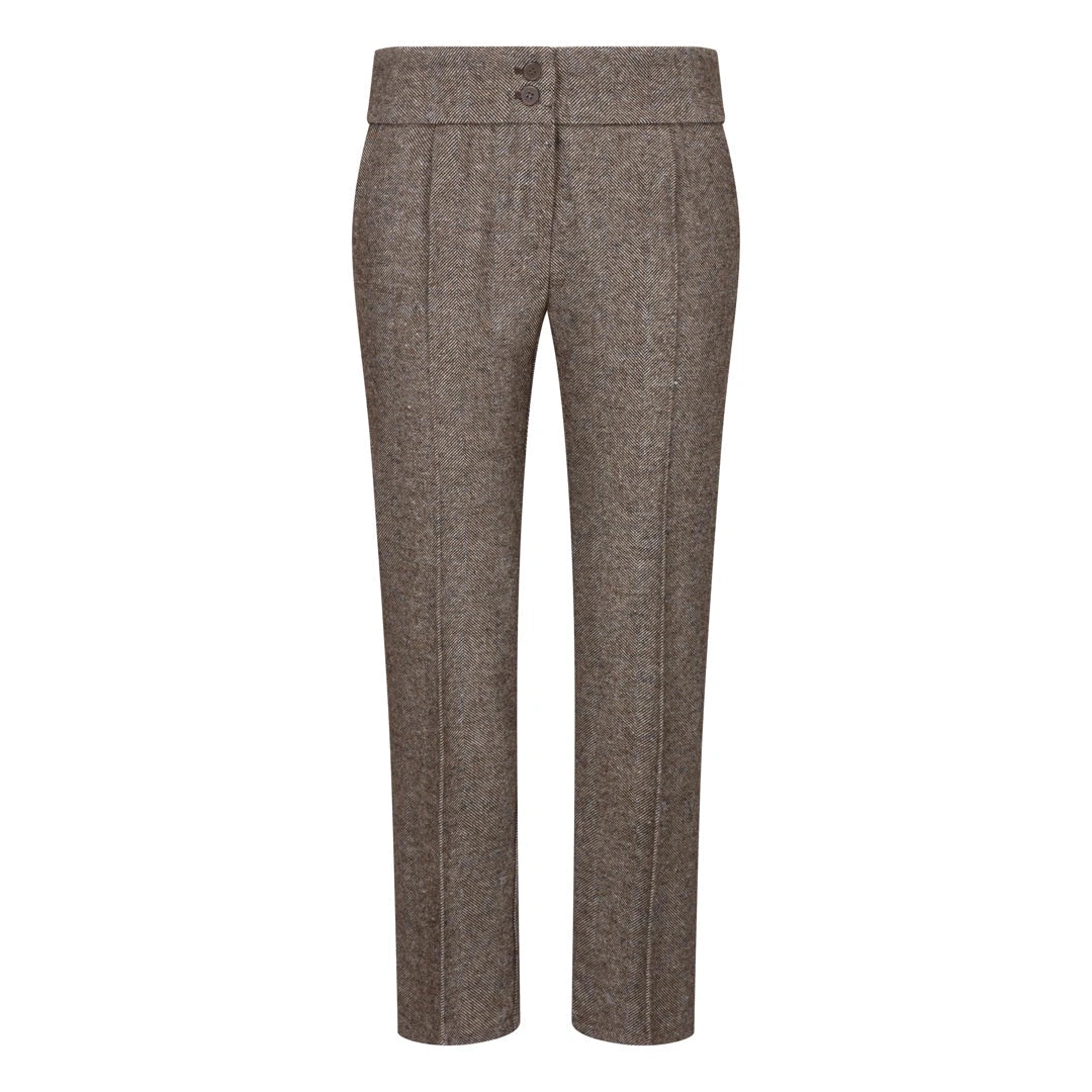 Traje vintage años 20 para mujer: Tweed elegante, blazer, chaleco y pantalones. ¡Estilo atemporal!