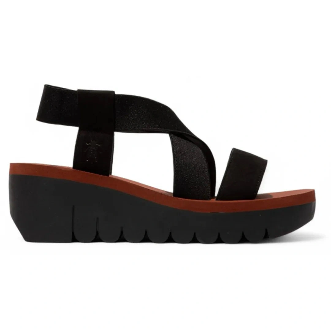 YABI922FLY: Sandalias de cuña de cuero para mujer, ¡un vuelo a la moda! Elegancia y confort a tus pies.
